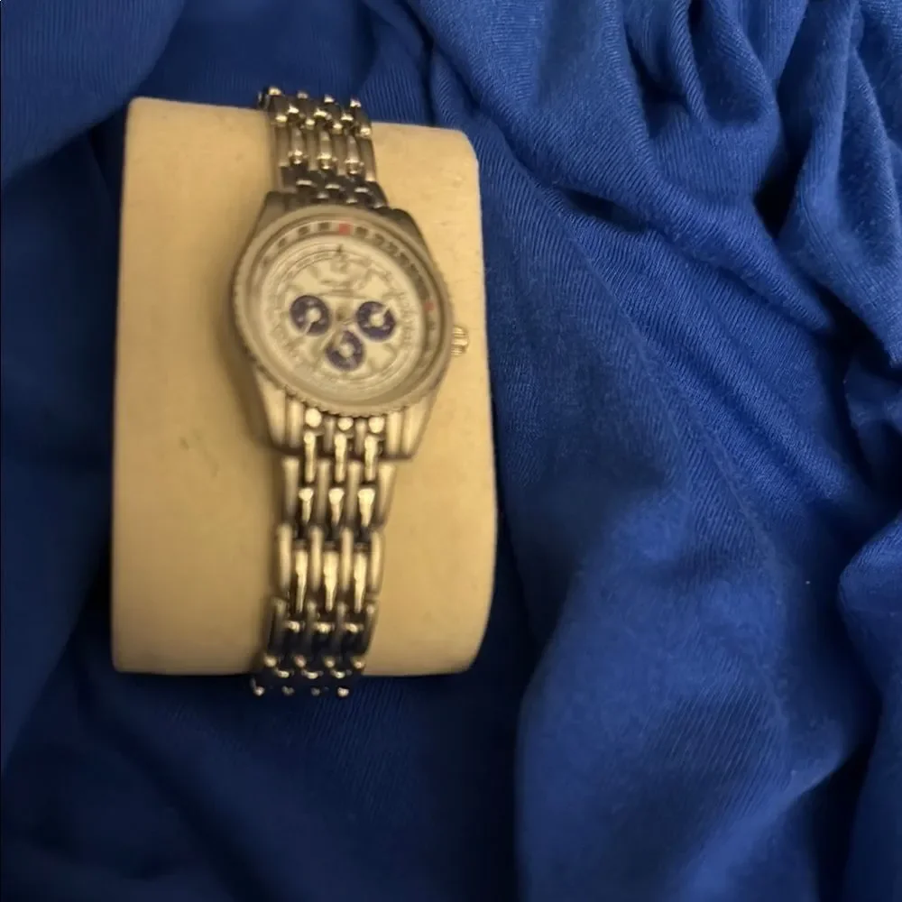 Vellaccio Silver Watch with Blue Accents